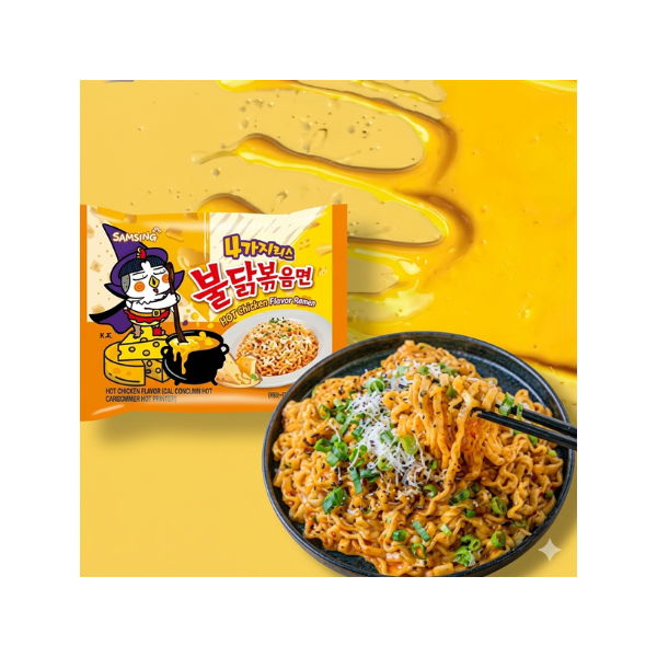 Samyang Buldak Quatro Cheese Multi*5 Stir-Fry Noodles
