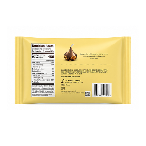 HERSHEYS Kisses Creamy Milk Chocolate w/ Almonds 205g