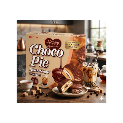 Lotte Choco Pie Black Sugar Milk Tea 336g