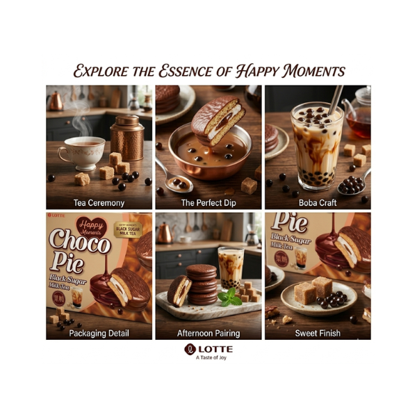 Lotte Choco Pie Black Sugar Milk Tea 336g