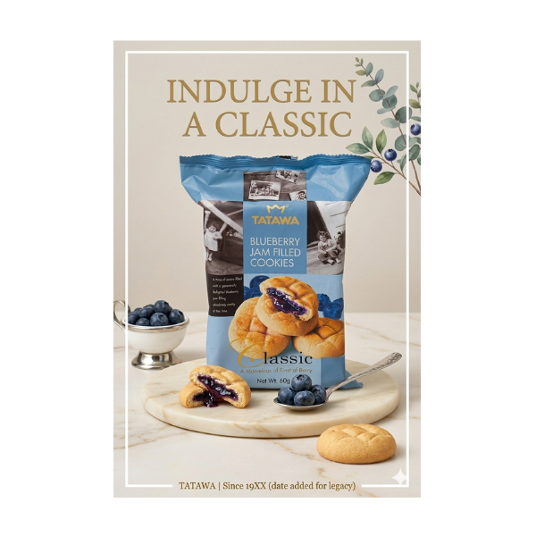 Tatawa Blueberry Jam Filled Cookies 70g