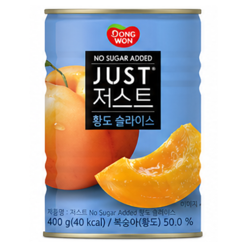 Dongwon Just No Sugar Added Peach Slices 400g (Yellow Peach)
