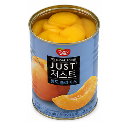 Dongwon Just No Sugar Added Peach Slices 400g (Yellow Peach)
