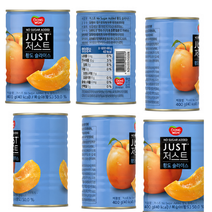 Dongwon Just No Sugar Added Peach Slices 400g (Yellow Peach)